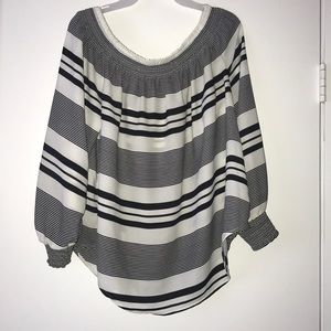 Off the shoulder striped top